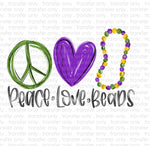 Peace Love Beads Sublimation Transfer