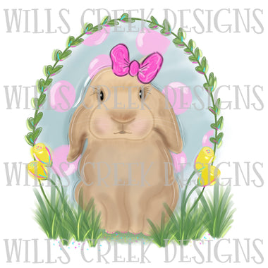 Watercolor Bunny Girl Sublimation Transfer