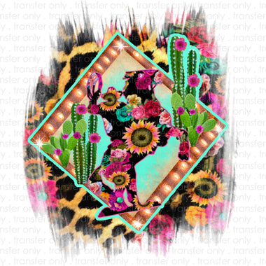 Pink Sunflower Rodeo Sublimation Transfer