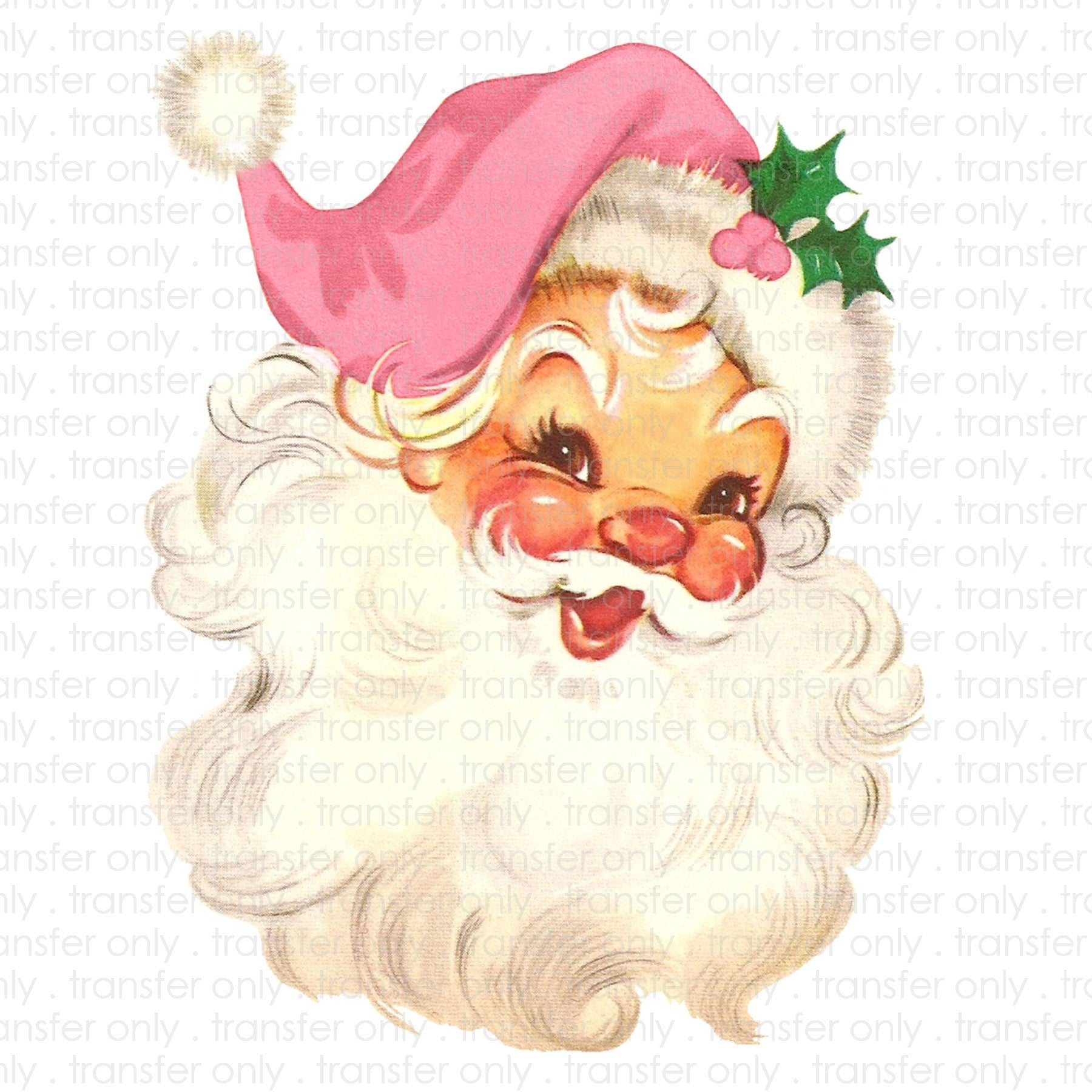 Pink Santas Straight Tumbler Sublimation Transfer