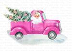Pink Santa Truck Sublimation Transfer
