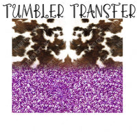 Purple Cowhide Skinny Tumbler Seamless Sublimation Transfer