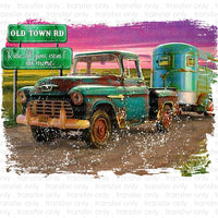 Old Town Road Vintage Truck Sublimation Transfer