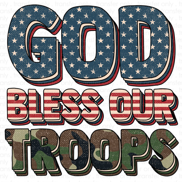 God Bless our Troops Sublimation Transfer