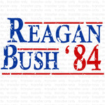 Reagan Bush '84 Sublimation Transfer
