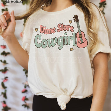 Dime Store Cowgirl Screen Print Transfer High Heat W137