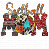 Softball Mom Western Sublimation Transfer