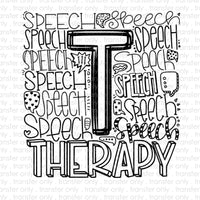 Speech Therapy Typography Sublimation Transfer