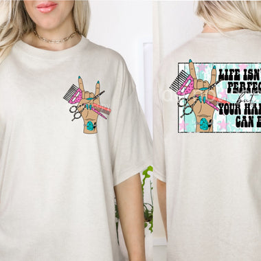 Hair Dresser Front and Back Screen Print High Heat Transfer A5