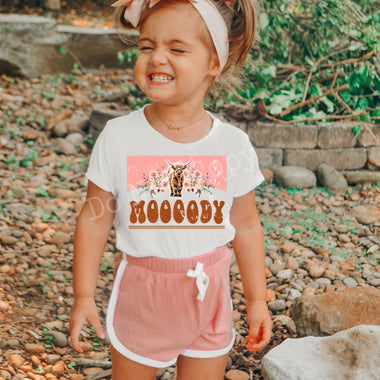 "No restocks" Moooody Cow Toddler High Heat Screen Print Transfer V151