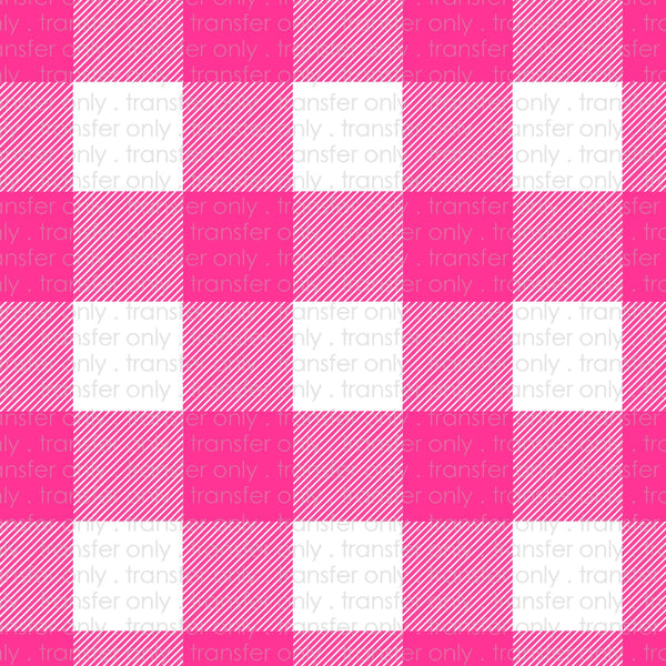 Pink Plaid Pattern Sublimation Transfer