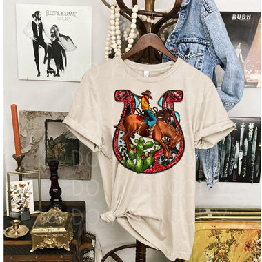 Horseshoe Cowboy Screen Print High Heat Transfer R12