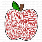 Teacher Apple Word Art Sublimation Transfer