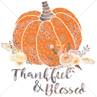 Thankful and Blessed Orange Pumpkin Sublimation Transfer