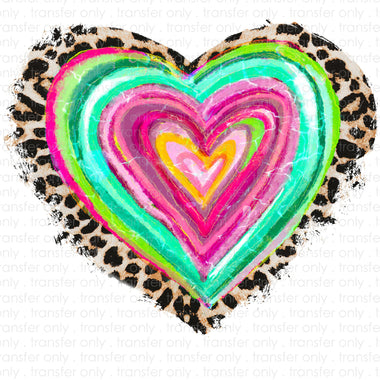 Watercolor Leopard Heart Sublimation Transfer