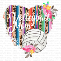 Volleyball Mom Heart Sublimation Transfer