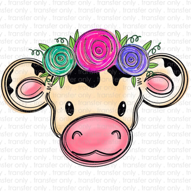 Baby Cow Floral Sublimation Transfer