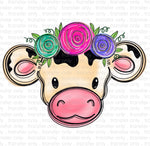 Baby Cow Floral Sublimation Transfer