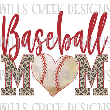 Baseball Mom Cheetah Digital Download