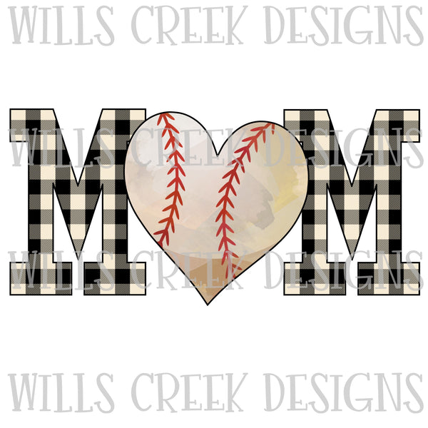 Baseball Mom Plaid Digital Download