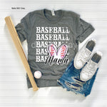 Baseball Mama Stacked Screen Print High Heat Transfer V135