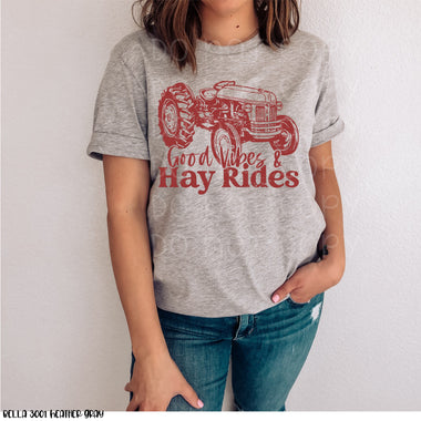 *No Restocks* Good Vibes & Hay Rides Screen Print Transfer Q79