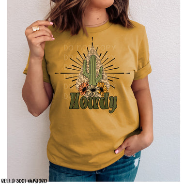 Howdy Cactus Screen Print Transfer High Heat P54