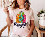 “No restocks” Happy Fall Doodle Pumpkin Screen Print High Heat Transfer R29