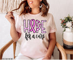 “No restocks” Hope for a Cure Pink Ribbon Screen Print High Heat Transfer P97