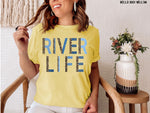 River Life Blue Screen Print Transfer *High Heat* D2