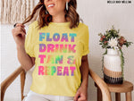 Float Drink Tan Screen Print Transfer *High Heat* D6