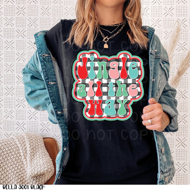 Jingle all the Way Plaid Screen Print High Heat Transfer R14