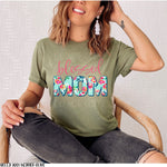 Blessed Mom Floral Screen Print Transfer *High Heat* T111