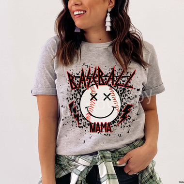 Baseball Mama Grunge Screen Print High Heat Transfer R40
