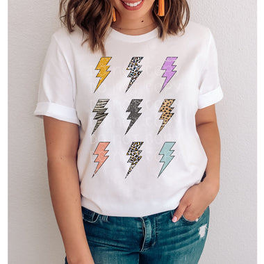 "No restocks" Lightning Bolts Screen Print High Heat Transfer T118