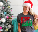 Merry & Bright Slanted Screen Print High Heat Transfer Q28