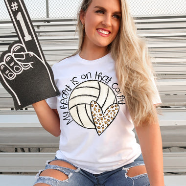 Heart on the Field Volleyball Screen Print High Heat Transfer R101