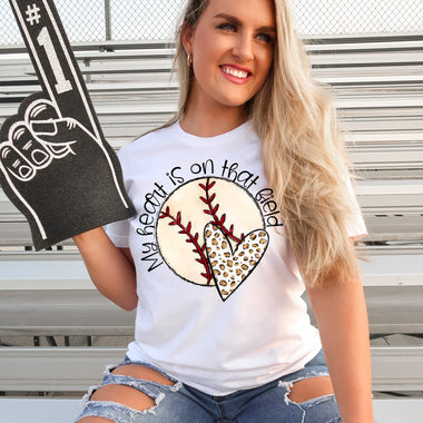 Heart on the Field Baseball Screen Print High Heat Transfer A28