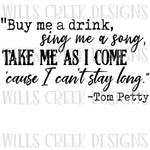 Buy me a Drink Tom Petty Digital Download