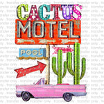 Cactus Motel Sublimation Transfer