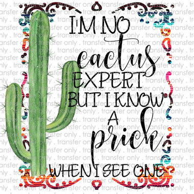 Im No Cactus Expert Serape Sublimation Trasnfer