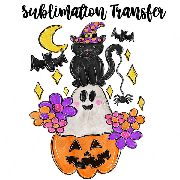 L.V. Halloween Blk Ghost Sleeve- Sublimation Transfer – Classy Crafts