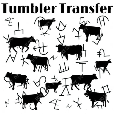 Cattle Brand Skinny Tumbler Seamless Sublimation Transfer