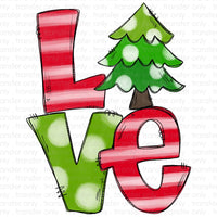 Love Christmas Tree 2 Sublimation Transfer