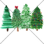 Watercolor Christmas Trees Sublimation Transfer