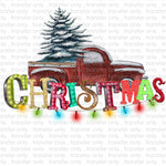 Christmas Red Truck Sublimation Transfer