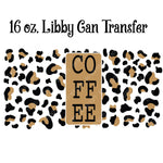 Coffee Leopard 16 oz. Libby Beer Can Sublimation Transfer Wrap