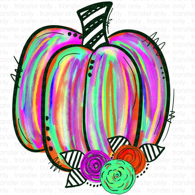 Colorful Pumpkin Stripe Sublimation Transfer