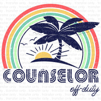Counselor Off Duty Sublimation Transfer