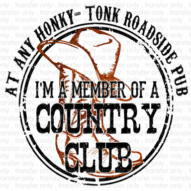 Member of the COuntry Club Sublimation Transfer